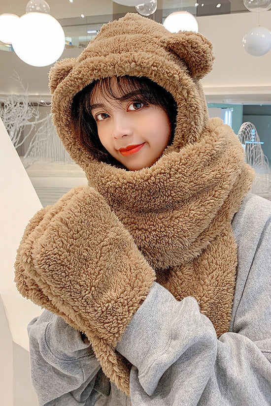 Bear ears scarf hat
