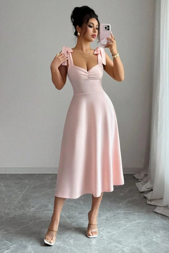 Lace-up Waist-cinching Maxi Dress - DanaFashionstore