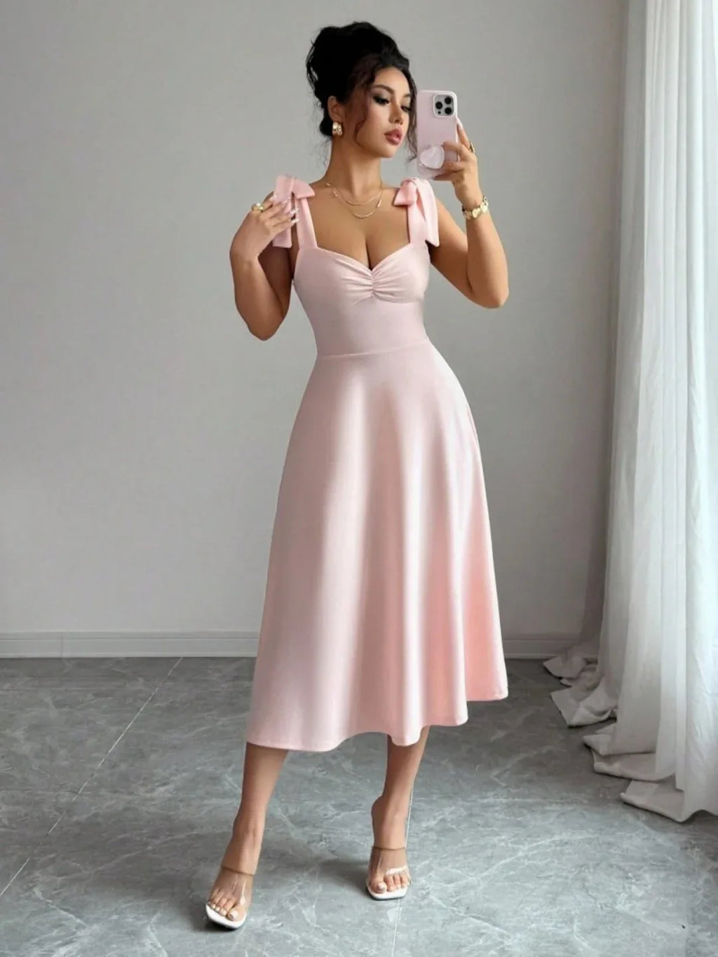 Lace-up Waist-cinching Maxi Dress - DanaFashionstore