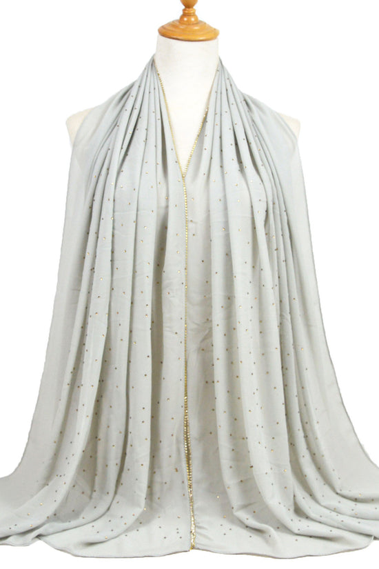 Chain Pearl Chiffon Hui Hood