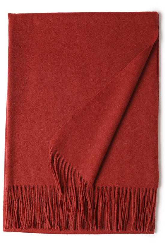 New Solid Color Wool Long Beard Warm Tassel Scarf Thick