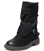 Round toe buckle with square heel - DanaFashionstore