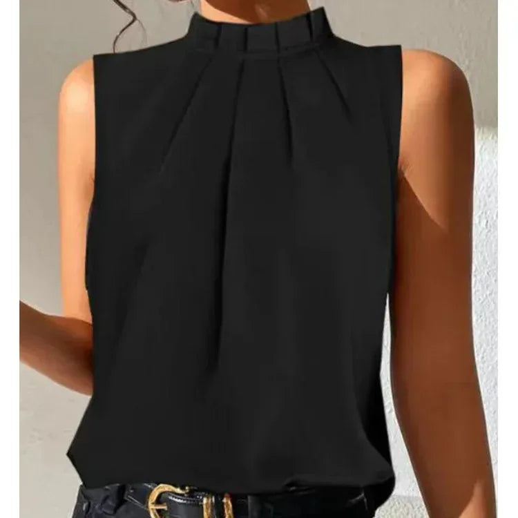 Summer Simple Black Casual Sleeveless Slim Vest - DanaFashionstore