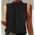 Summer Simple Black Casual Sleeveless Slim Vest - DanaFashionstore