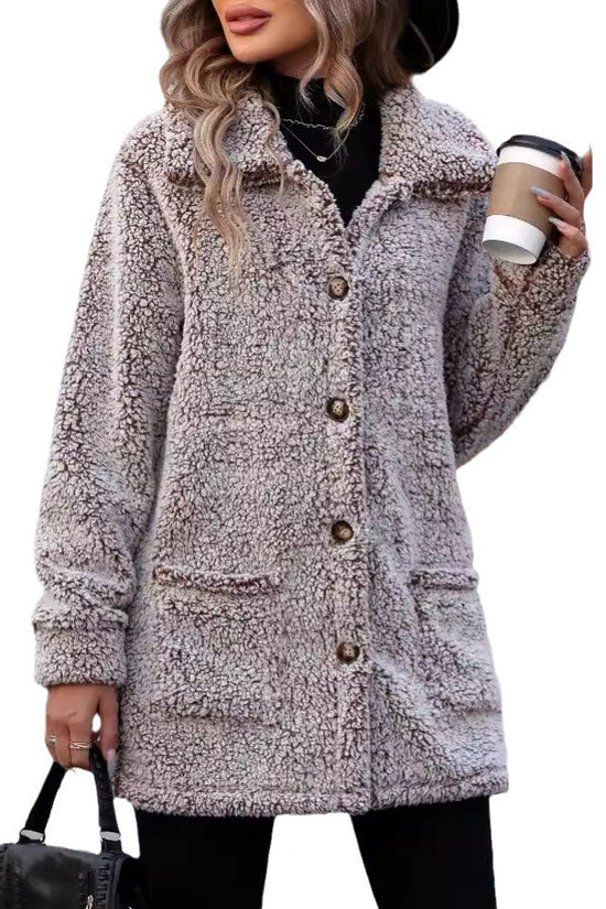Casual Loose Cardigan Cotton-padded Jacket For Women