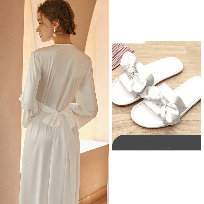 Bride French Luxury Long Silk Nightgown - Dana Fashion