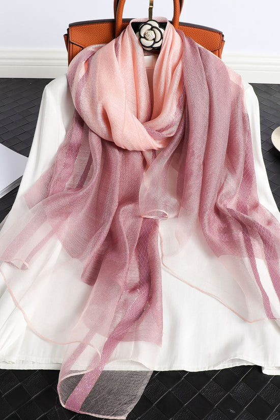 Women's Korean Style Silk Plaid Scarf