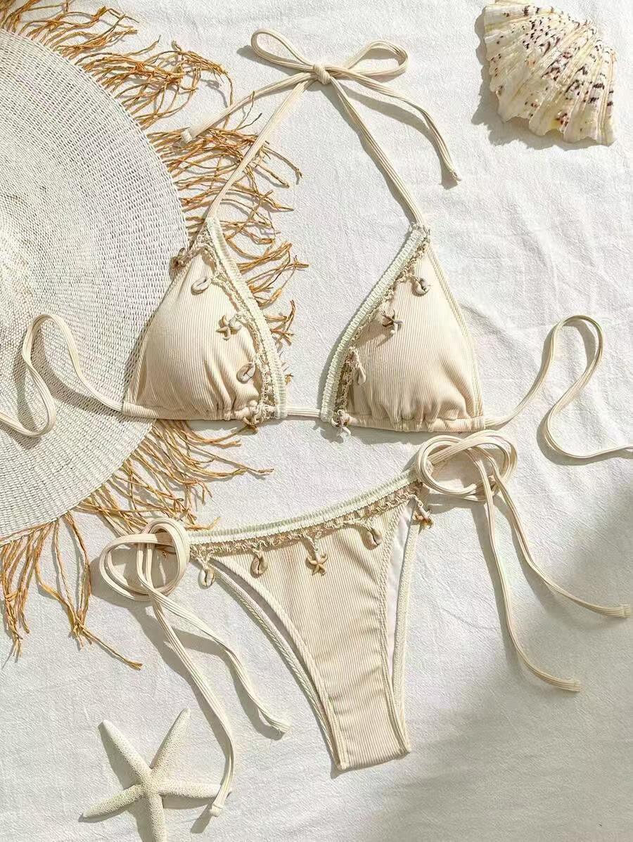 Lace-up Halterneck Triangle Cup Beach Sexy Swimsuit - DanaFashionstore