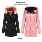 Double-Sided Detachable Fur Collar Quilted Parka 2026 - Versatile Winter Coat - DanaFashionstore