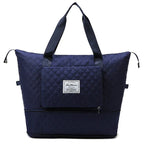 Foldable Travel Duffle Bag With Rhombus Sewing Design Large Capacity Fitness Handbag Portable Versatile Shoulder Bags Expandable Organizer - DanaFashionstore