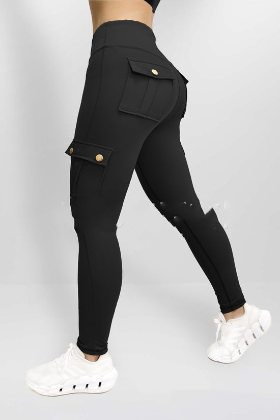 Workwear With Pocket Fitness Pants For Women High Elastic Tight