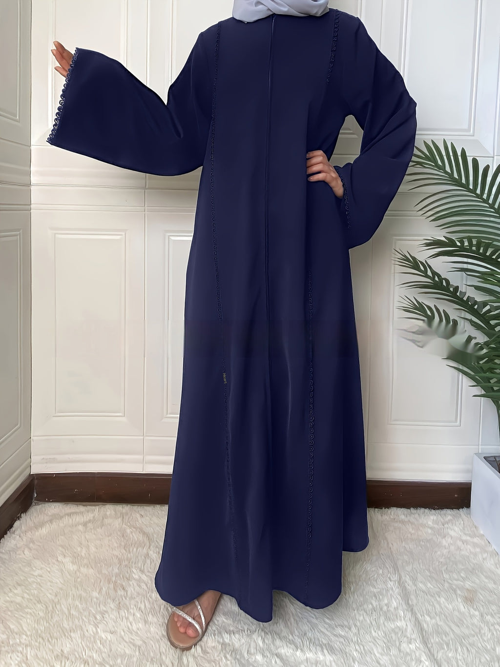 Minimalist Style Long-sleeved Cardigan Dress For Women