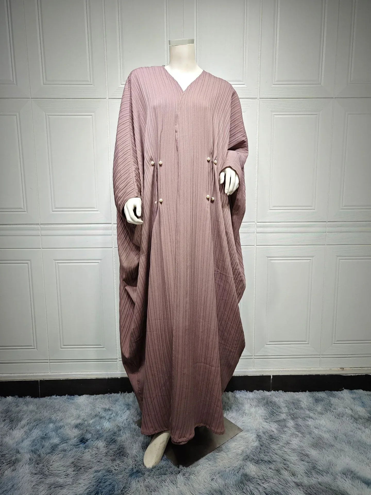 Muslim Women's Wear Modest Modern Fashion Turkish Striped Casual Plus Size Abaya Cardigan Robe - DanaFashionstore