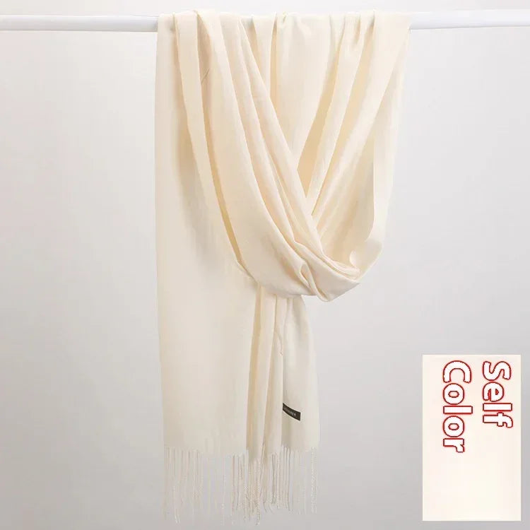 Pure Color Warm Keeping Scarf All-match Cashmere Shawl - DanaFashionstore