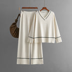 New Loose Casual Sweater Pullover Two-piece Dress Of Knitted Sweater