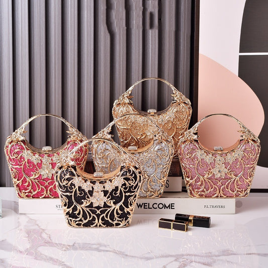 Hollow Out Party Clutch Shiny Banquet Bag - Dana Fashion