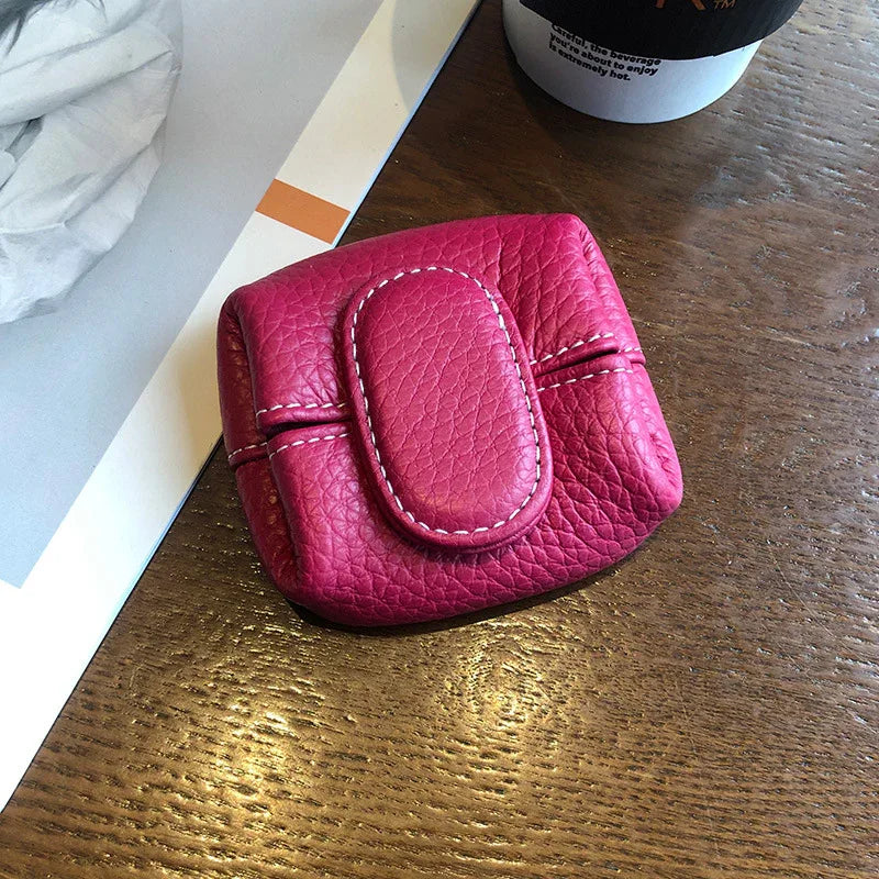 Coin Purse Women's Buckle First Layer Cowhide Coin Purse Key Case Carry Bag - DanaFashionstore