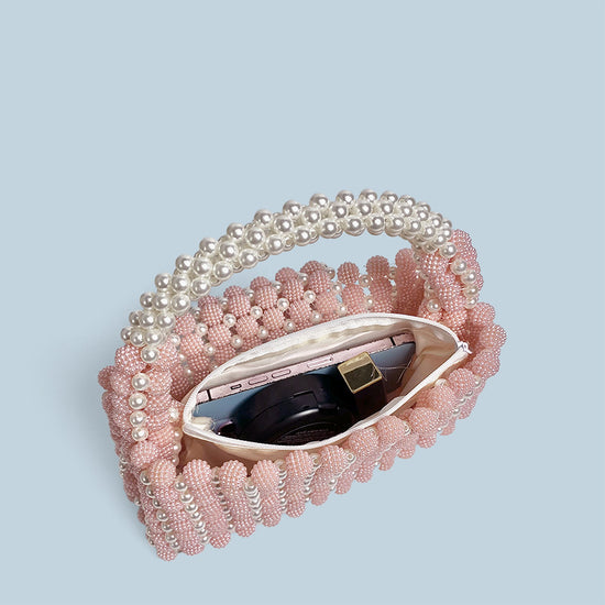 Waxberry Pearl Ball Handmade Beaded Handbag - Dana Fashion