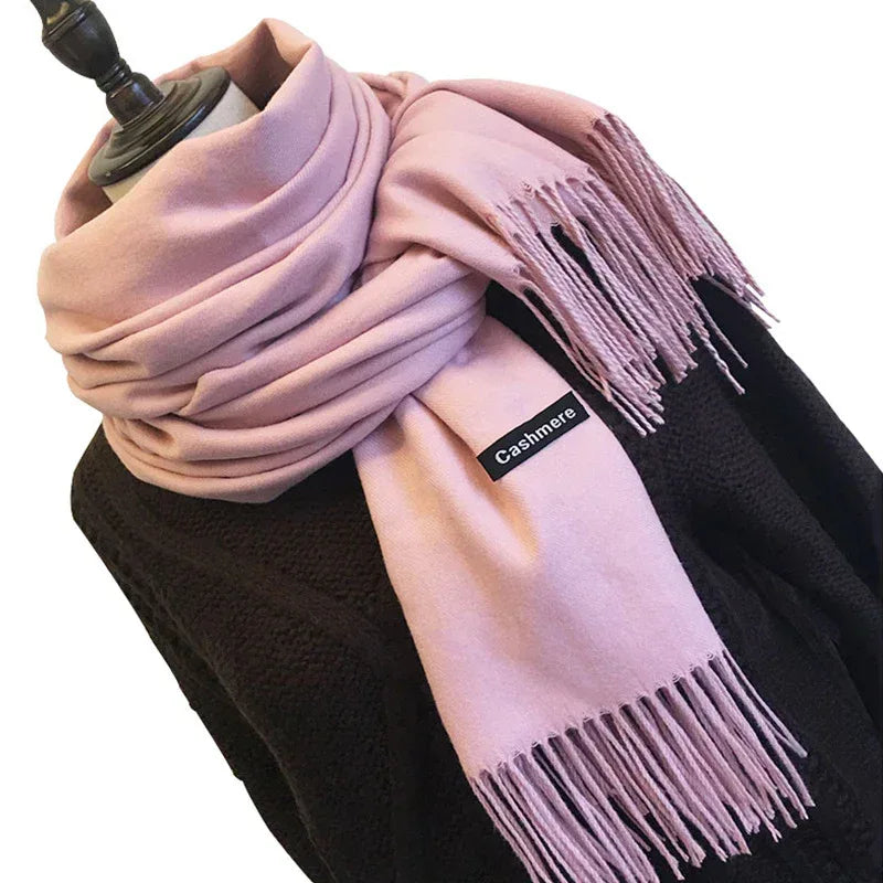 Women's Cashmere Warm Red Annual Meeting Scarf - DanaFashionstore
