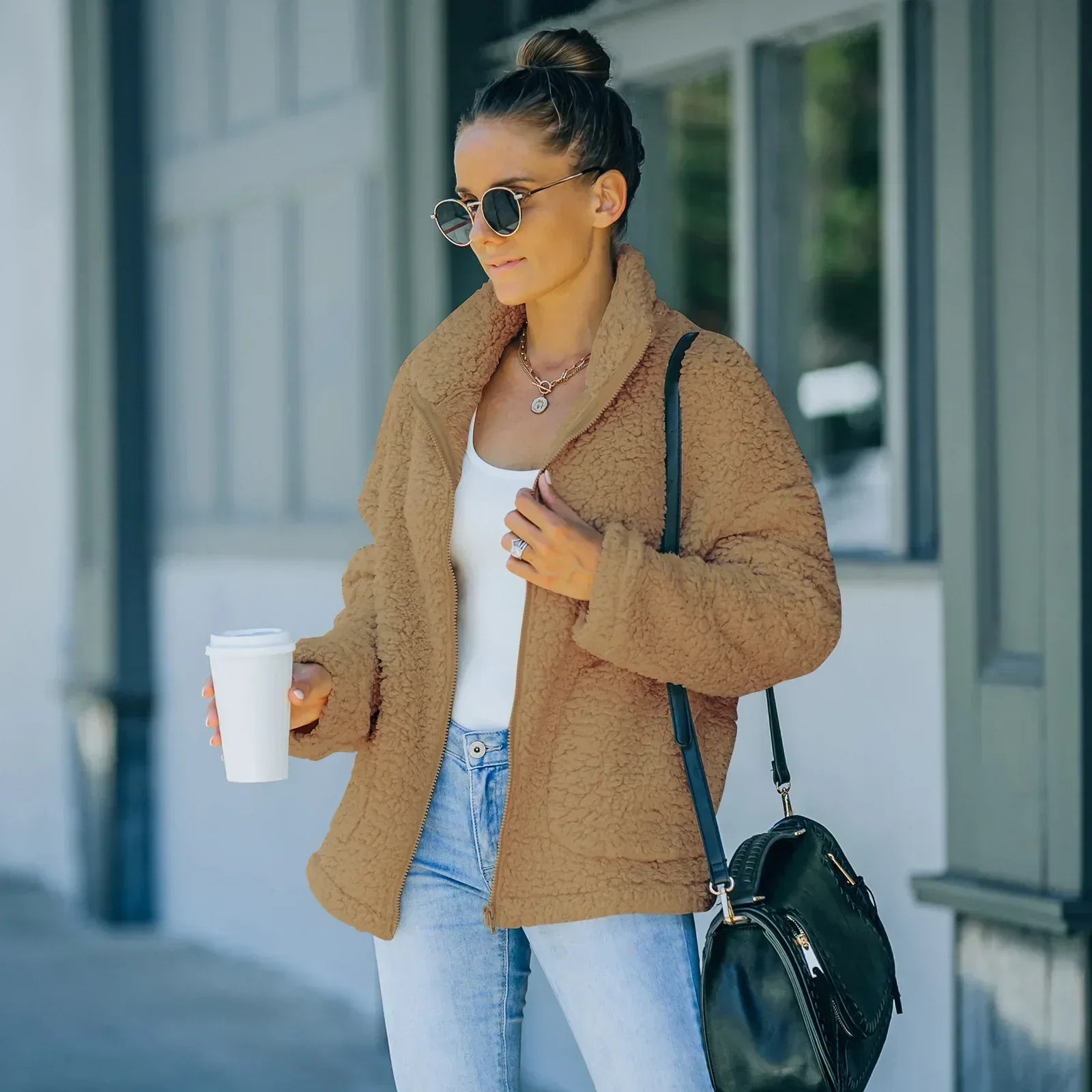 Fashionable Plush Warm Jacket Women - DanaFashionstore
