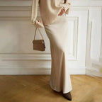 Fishtail Skirt Satin Satin Long - DanaFashionstore