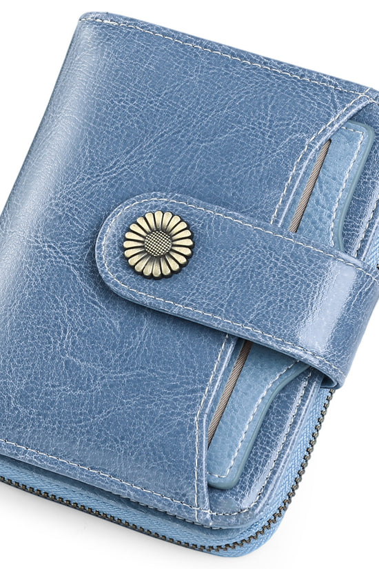 Oil Wax Genuine Leather Lady's Wallet European And American Style