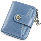 Oil Wax Genuine Leather Lady's Wallet European And American Style - DanaFashionstore