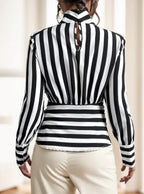 Ladies' Striped Long-sleeved Top - DanaFashionstore