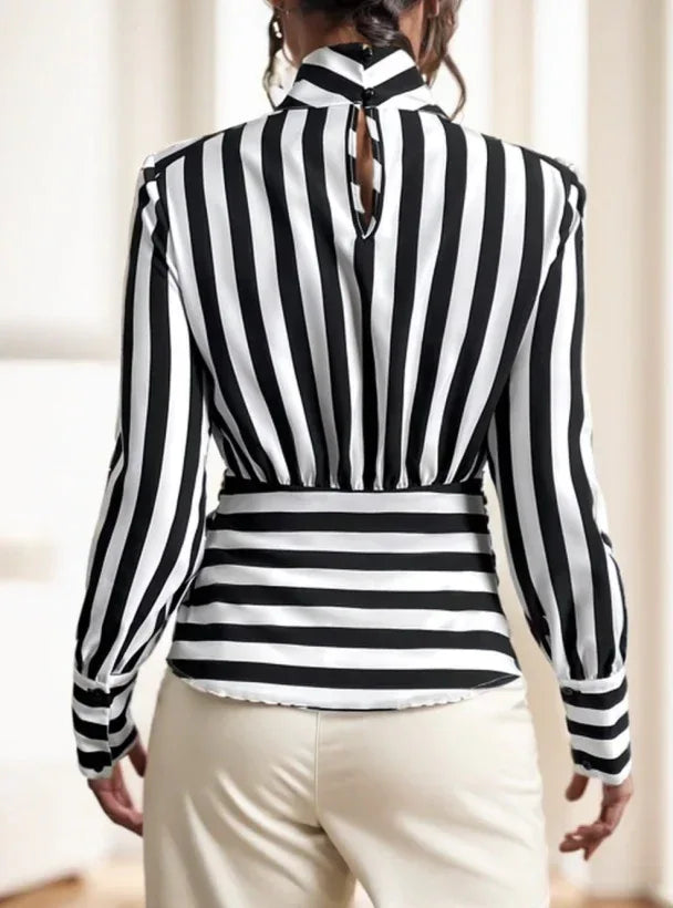 Ladies' Striped Long-sleeved Top - DanaFashionstore