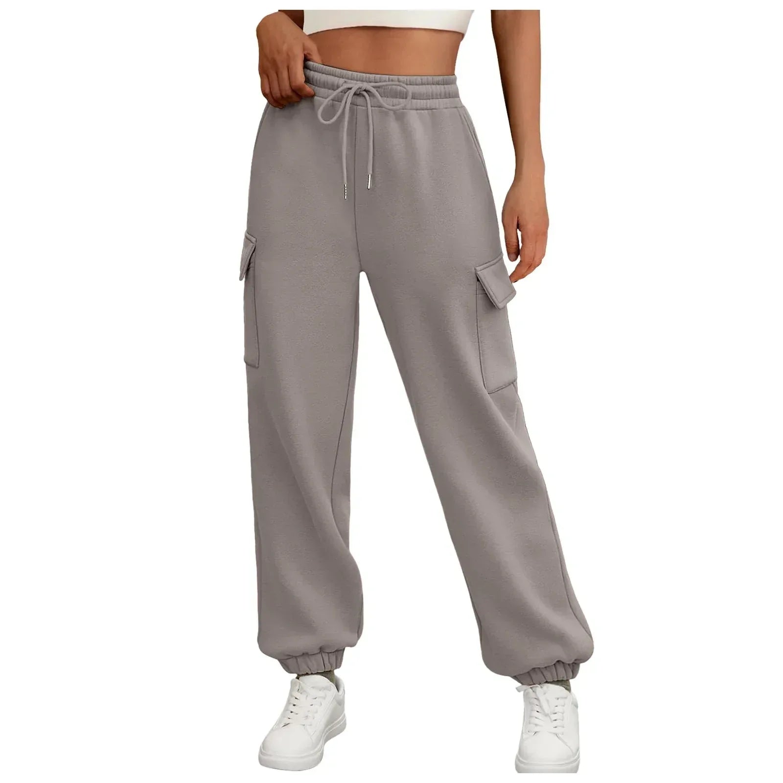 Women's Sweatpants Fleece Lined Baggy Athletic Jogger Trousers With Pockets Fall Casual Trendy Cargo Pants Fall Outfits - DanaFashionstore