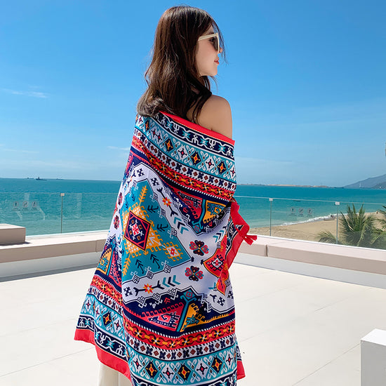Sun-proof All-matching Shawl Beach Travel Dual-use Outdoor Beach Towel