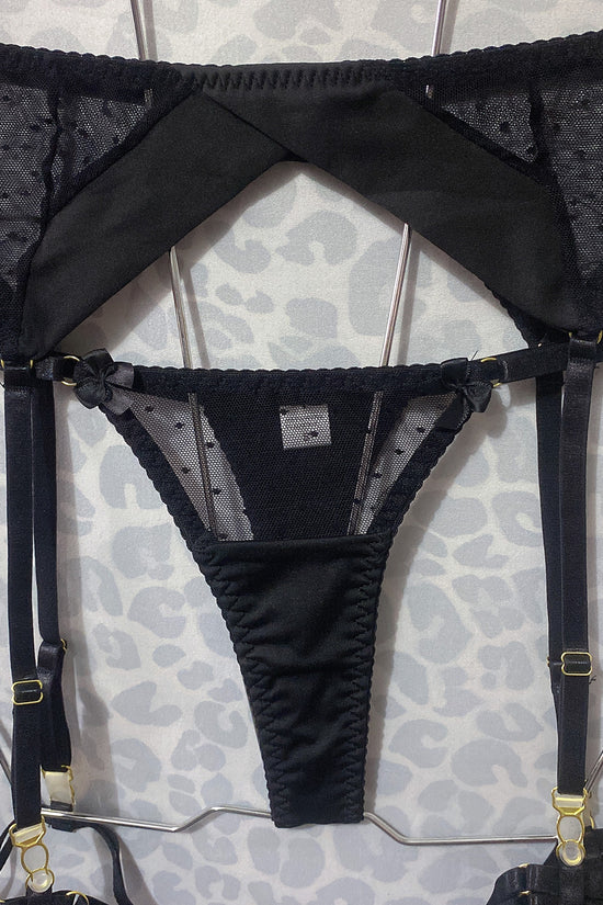 Polka Dot Stitching Bra See-through Underwear Suit Women - Dana Fashion
