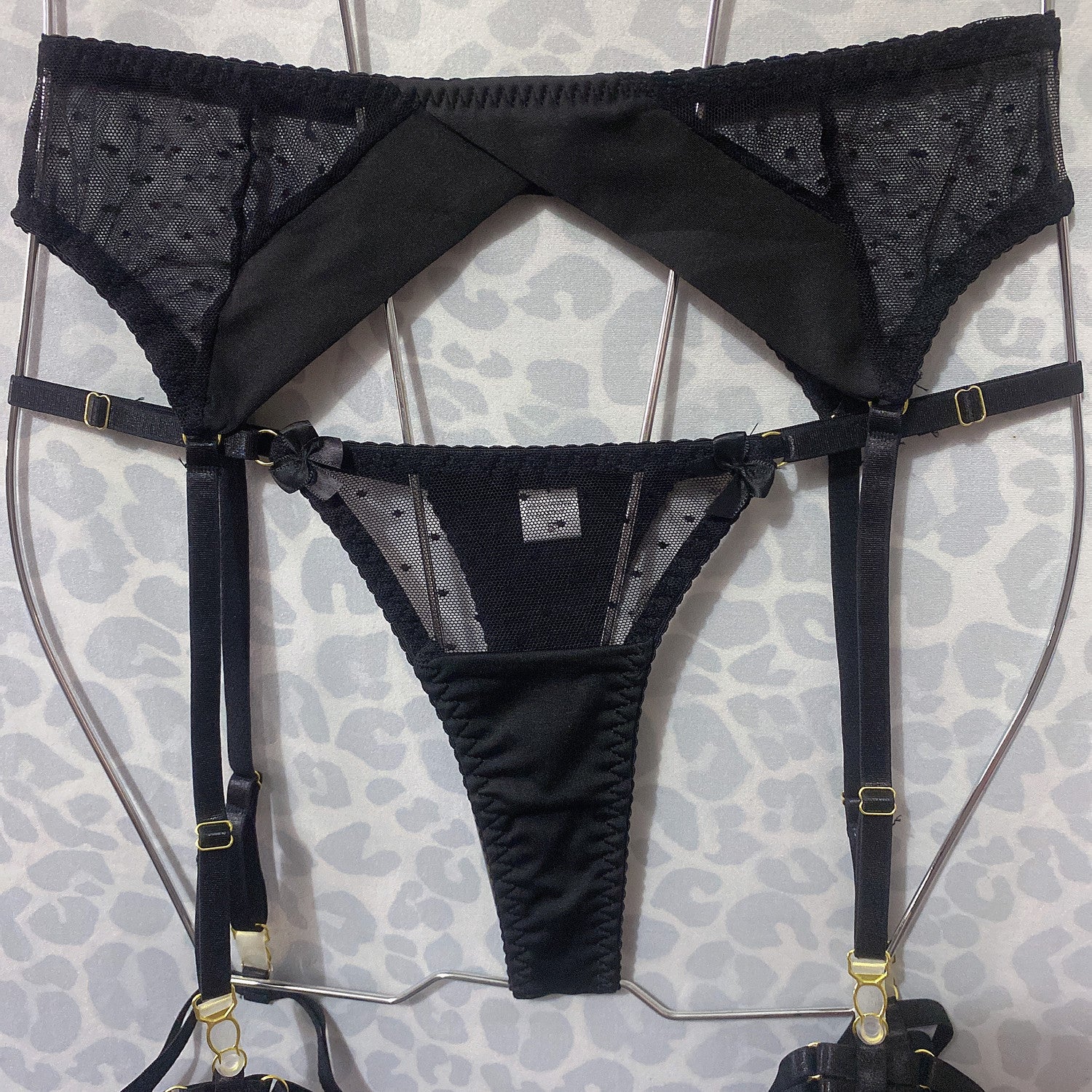 Polka Dot Stitching Bra See-through Underwear Suit Women - Dana Fashion