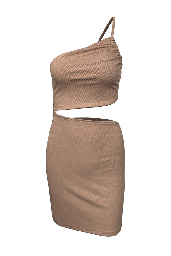 Design Sense Niche Shoulder Drawstring Dress Women