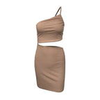 Design Sense Niche Shoulder Drawstring Dress Women - DanaFashionstore