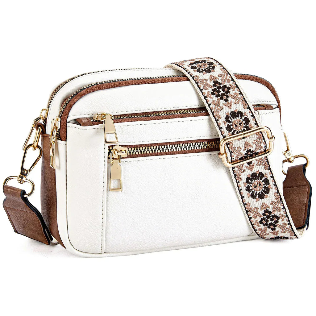 Cow Color Matching Multifunctional Zipper Crossbody Bag - DanaFashionstore