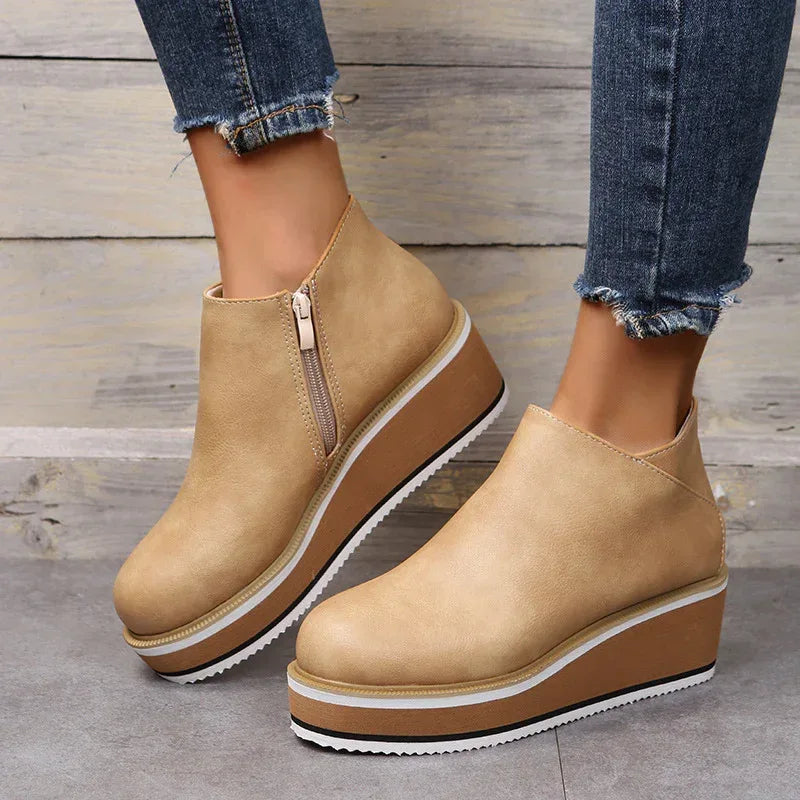 Ankle Boots Women Chunky Block Heel Shoes - DanaFashionstore