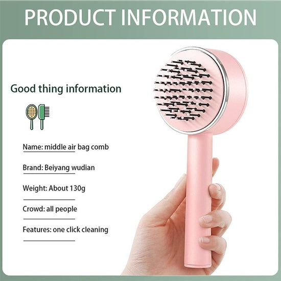 3D Air Cushion Massager Brush With Retractable Bristles Self Cleaning Hair Brush Massage One-key Self-cleaning Hair Brush Anti-Static Airbag Massage Comb For Women Curly Hair Brush $19.00 Dana Fashion Color: Pink Beauty Tools 3D Air Cushion Design: Our wo