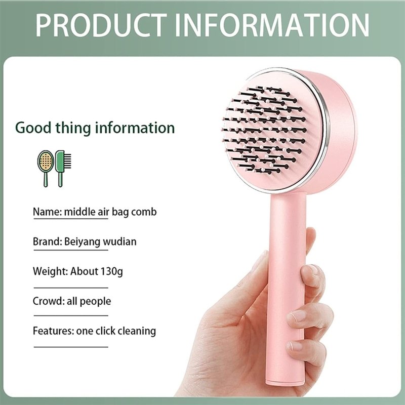 3D Air Cushion Massager Brush With Retractable Bristles Self Cleaning Hair Brush Massage One-key Self-cleaning Hair Brush Anti-Static Airbag Massage Comb For Women Curly Hair Brush $19.00 Dana Fashion Color: Pink Beauty Tools 3D Air Cushion Design: Our wo