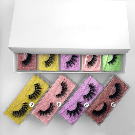3D False eyelashes set $19.00 Dana Fashion Quantity: QMix 10 pairs makeup False eyelash stem category: plastic cotton thread stem Style: thick section Material: Imitation mink Production process: pure manual Item No.: M Series_Color Packing quantity: 100