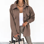 Lapel Jacket Fashion Casual Single-Breasted Coat With Belt Spring Autumn Women's Clothing