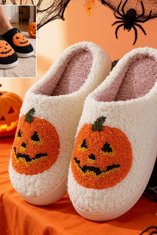 Halloween Pumpkin Cartoon Slippers Warm Winter Slippers Men And Women Couples Indoor House Shoes Dana Fashion