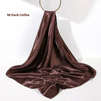 Pure Color Silk Scarf Artificial Silk 90cm Shiny Satin Shawl - DanaFashionstore