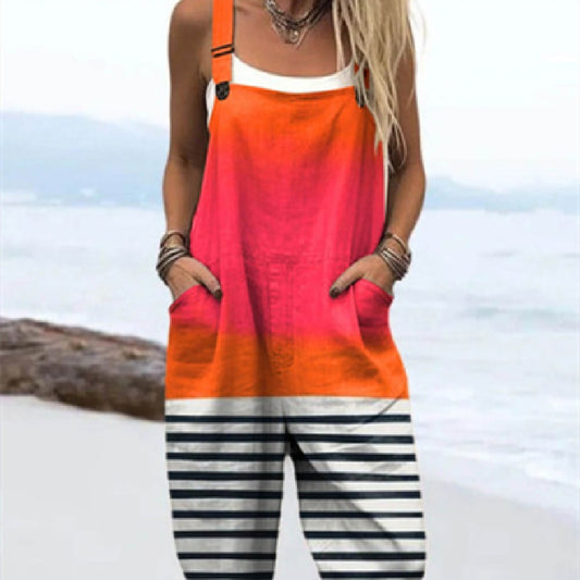 Fashion Women's Summer 3D Printing Casual Suspenders