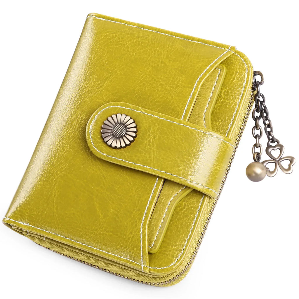 Oil Wax Genuine Leather Lady's Wallet European And American Style - DanaFashionstore