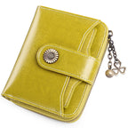Oil Wax Genuine Leather Lady's Wallet European And American Style - DanaFashionstore