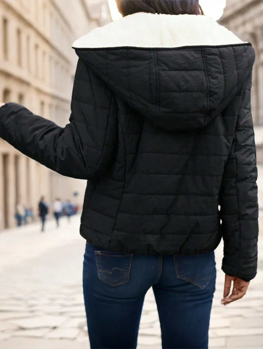 Black Casual Street Style Padded Coat 2026 - Lightweight Warm Short Jacket - DanaFashionstore
