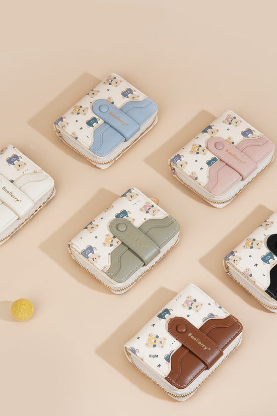 Short Little Bear Cartoon Printed Women's Wallet - Dana Fashion