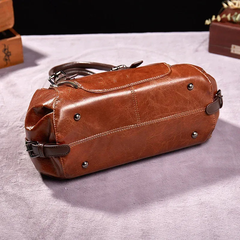One-shoulder Portable Messenger Large-capacity Soft Leather Female Bag - DanaFashionstore
