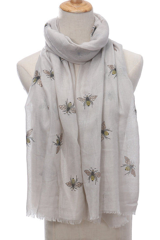 Bee Print Women's Neck Warmer Travel Sun Protection Shawl